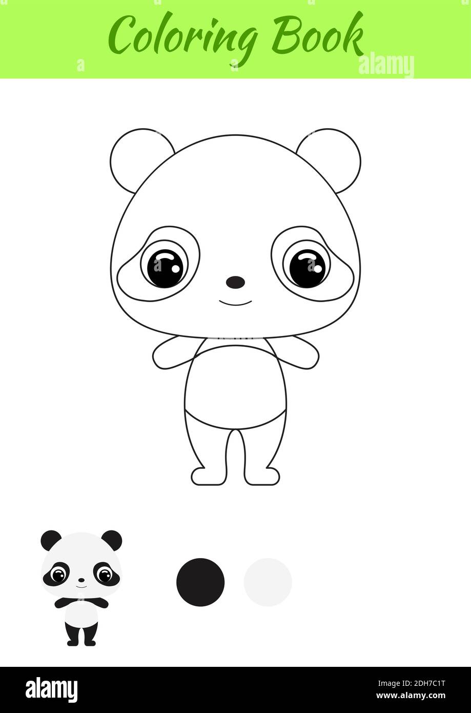 Coloring book little baby panda coloring page for kids educational activity for preschool years kids and toddlers with cute animal stock vector image art