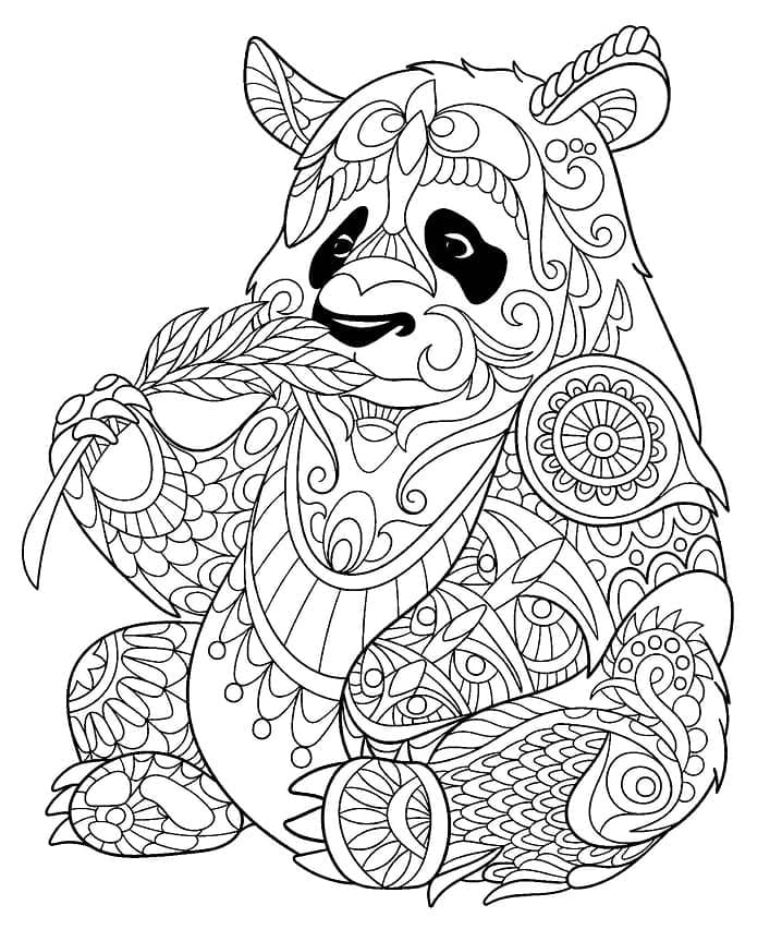 Panda for adults coloring page