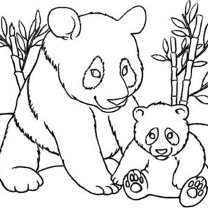 Panda coloring pages printable for free download