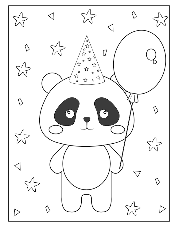 Printable panda coloring pages for children