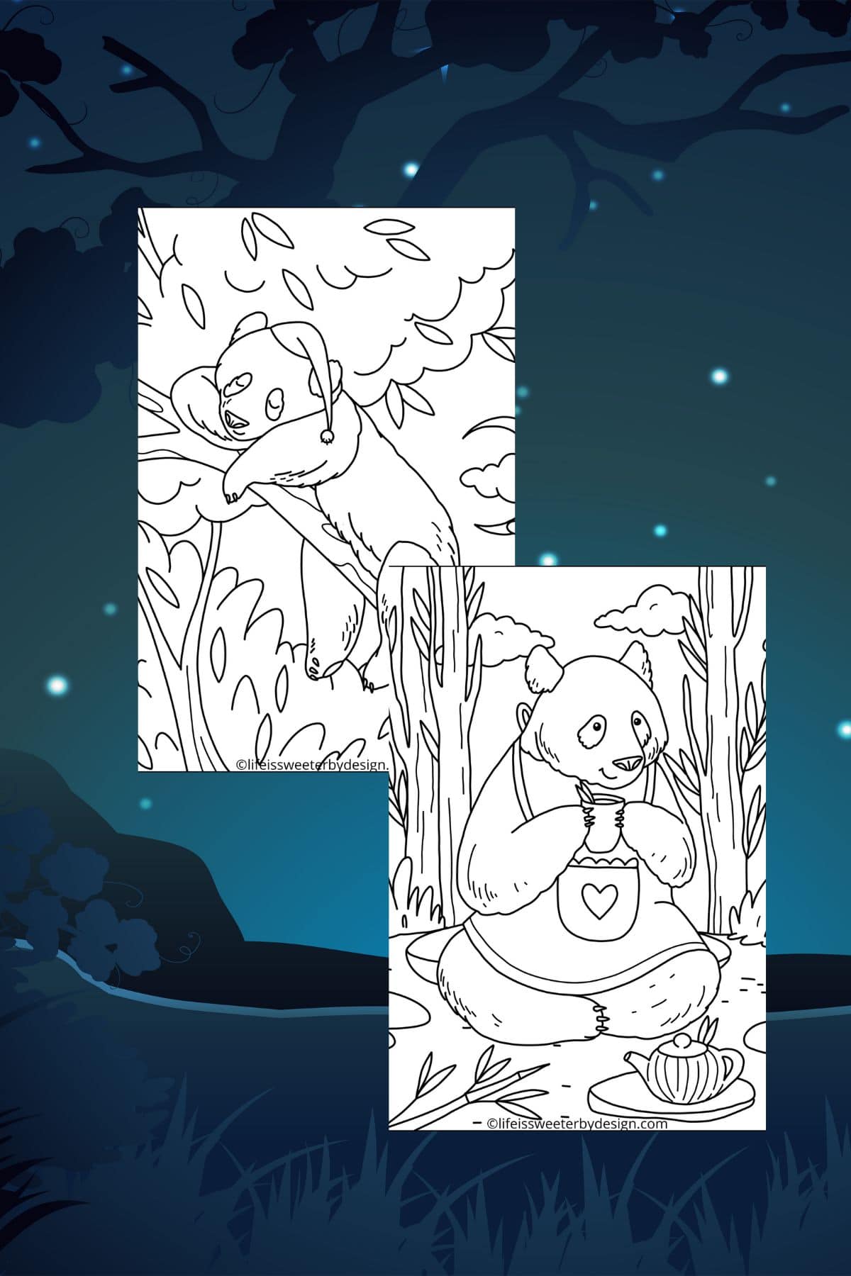 Panda coloring pages free to print