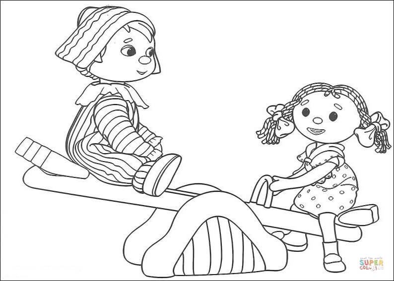 Andy pandy and looby loo coloring page free printable coloring pages