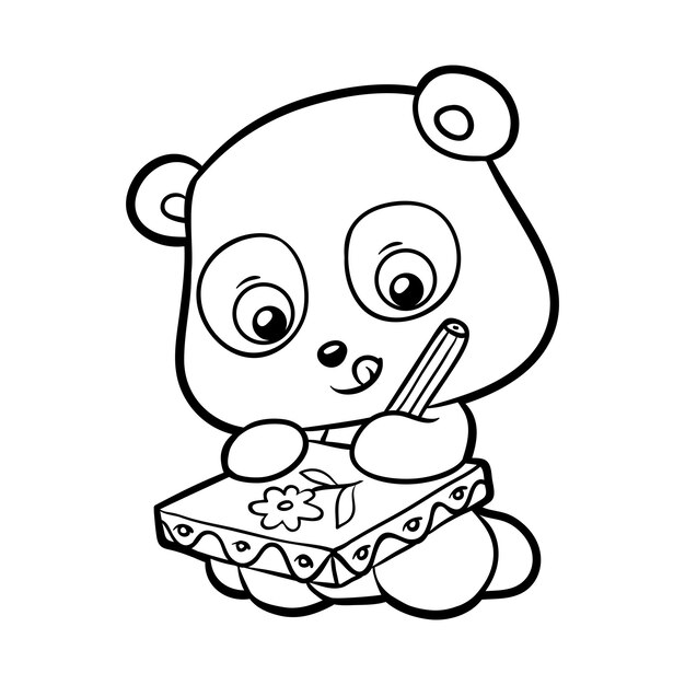 Premium vector coloring book for children panda