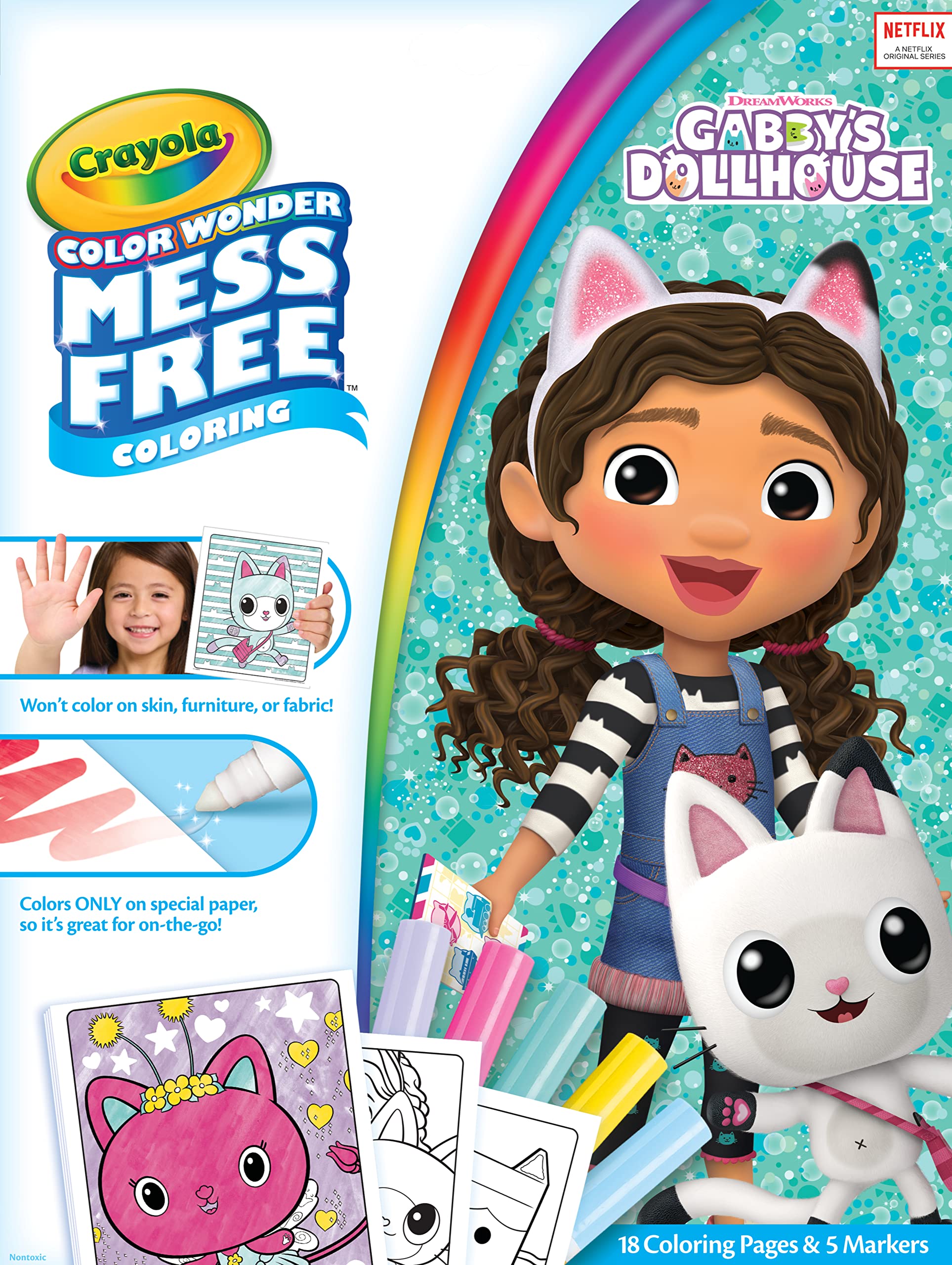 Crayola gabbys dollhouse color wonder mess free coloring pages no mess markers gift for kids everything else