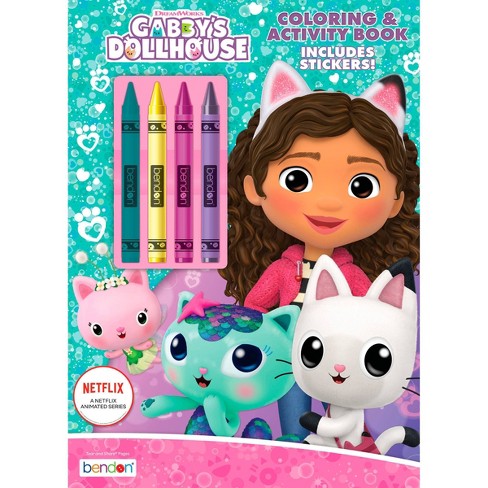 Gabbys dollhouse coloring book with crayons