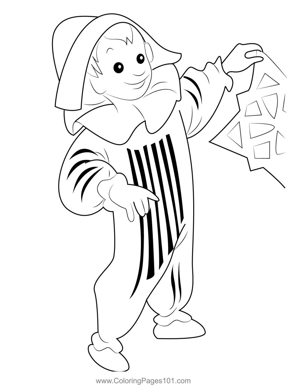 Andy pandy smiling coloring page for kids