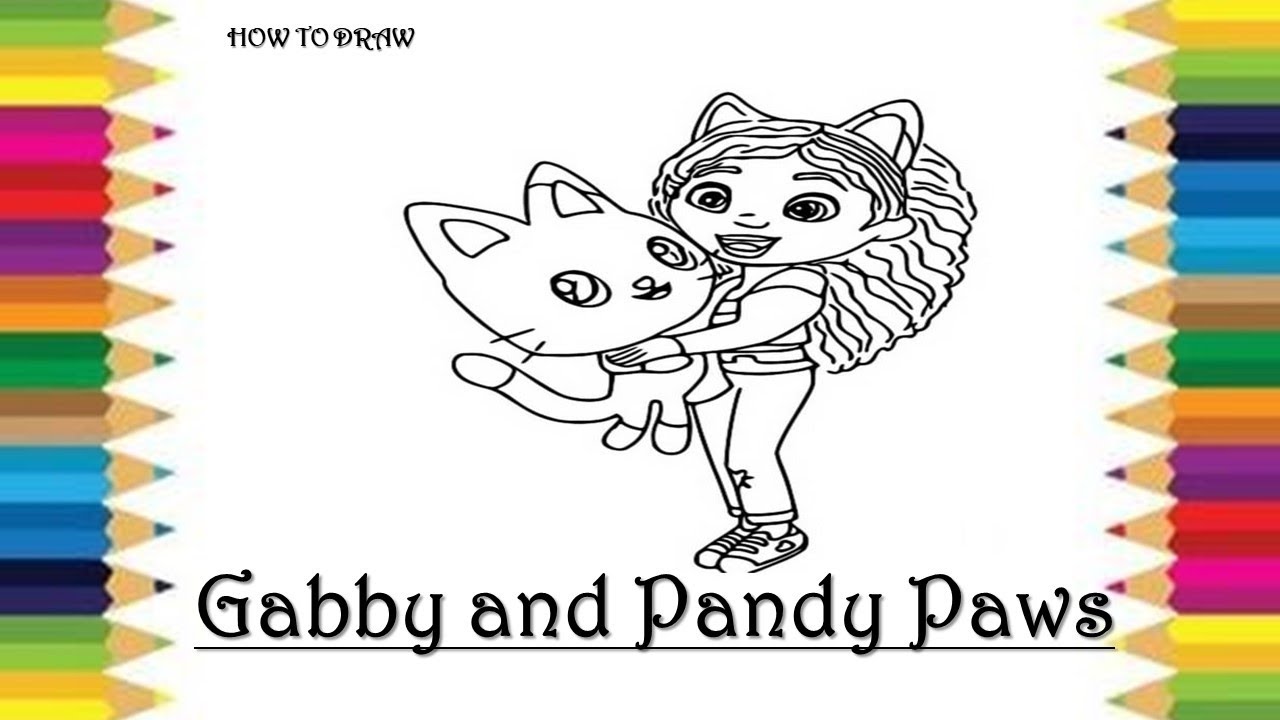How to color pandy paws and gabbys dollhouse coloring video for kids how to color coloring book