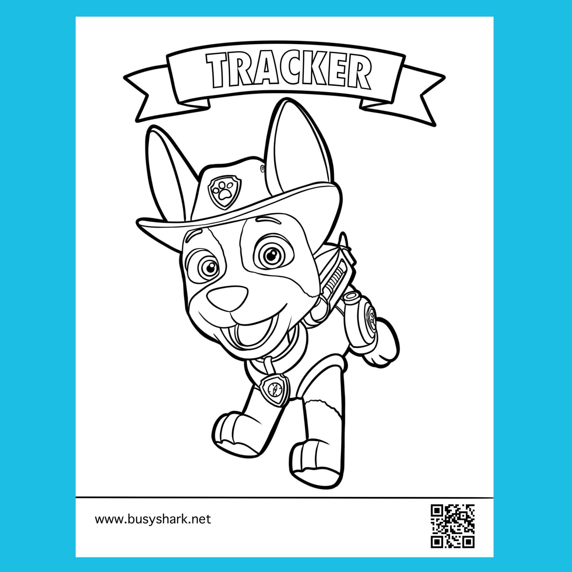 Paw patrol tracker free coloring page
