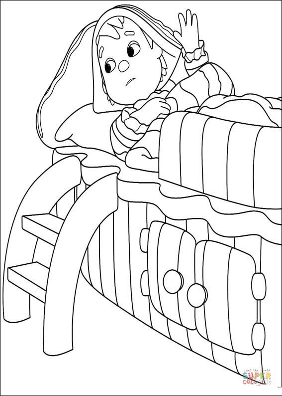Andy pandy is sick coloring page free printable coloring pages