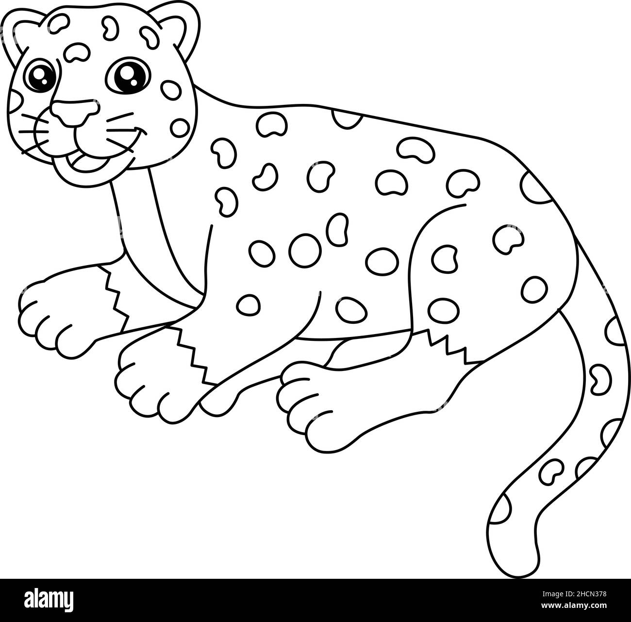Jaguar coloring page isolated for kids stock vector image art