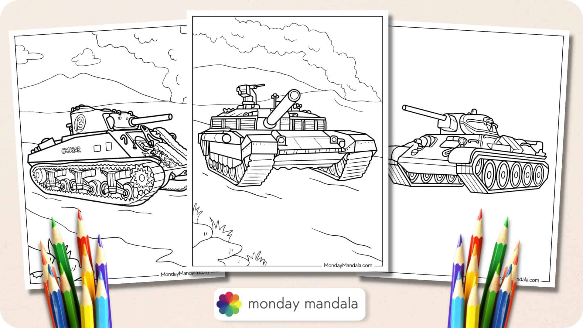Tank coloring pages free pdf printables