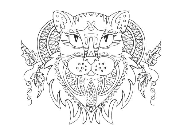 Panther coloring page stock illustrations royalty