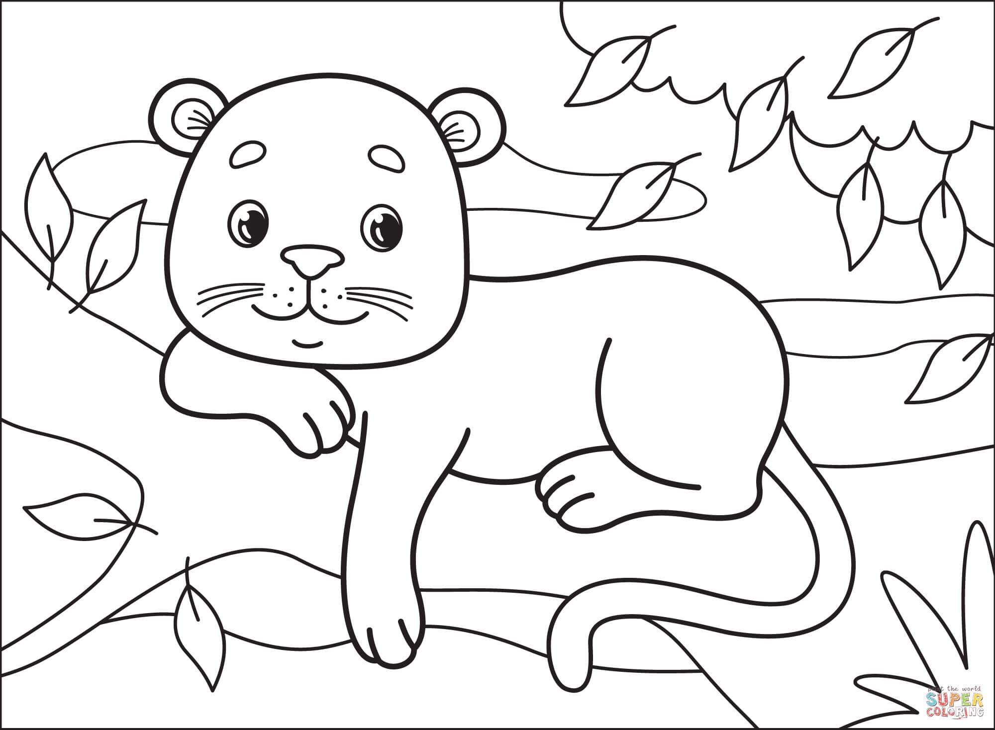 Panther coloring page free printable coloring pages