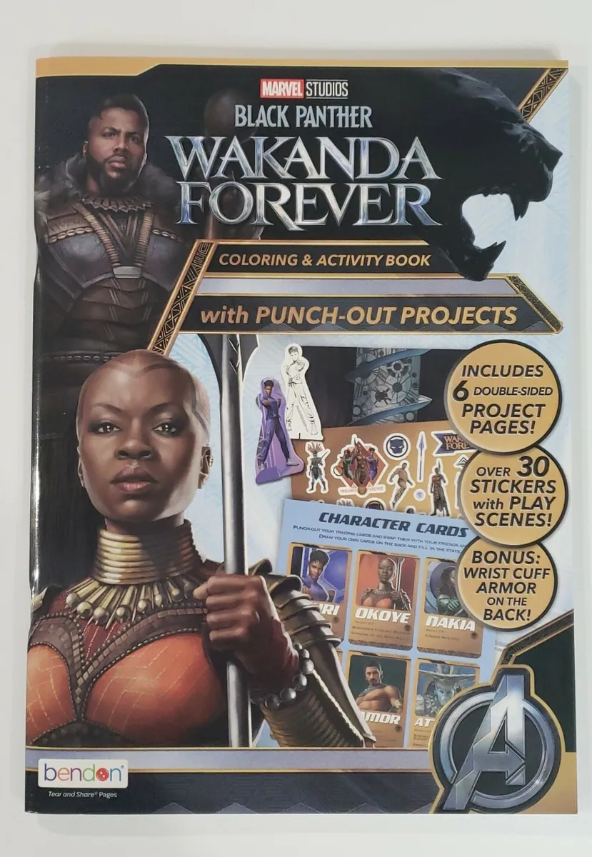 Marvel disney black panther wakanda forever coloring activity punch out book