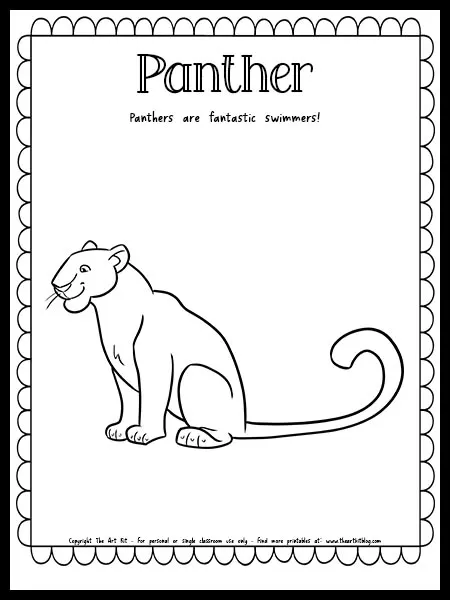 Panther coloring page with fun fact free printable download â the art kit