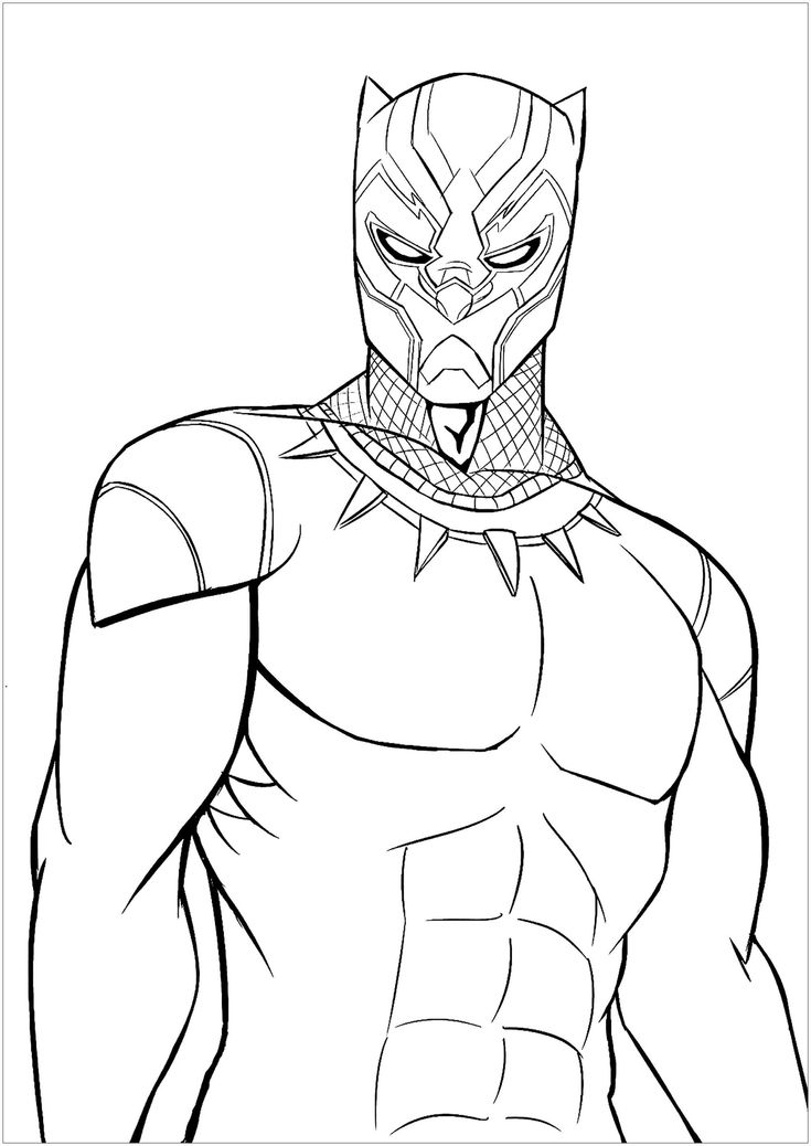 Black panther coloring page to print and color for free avengers coloring pages superhero coloring avengers coloring