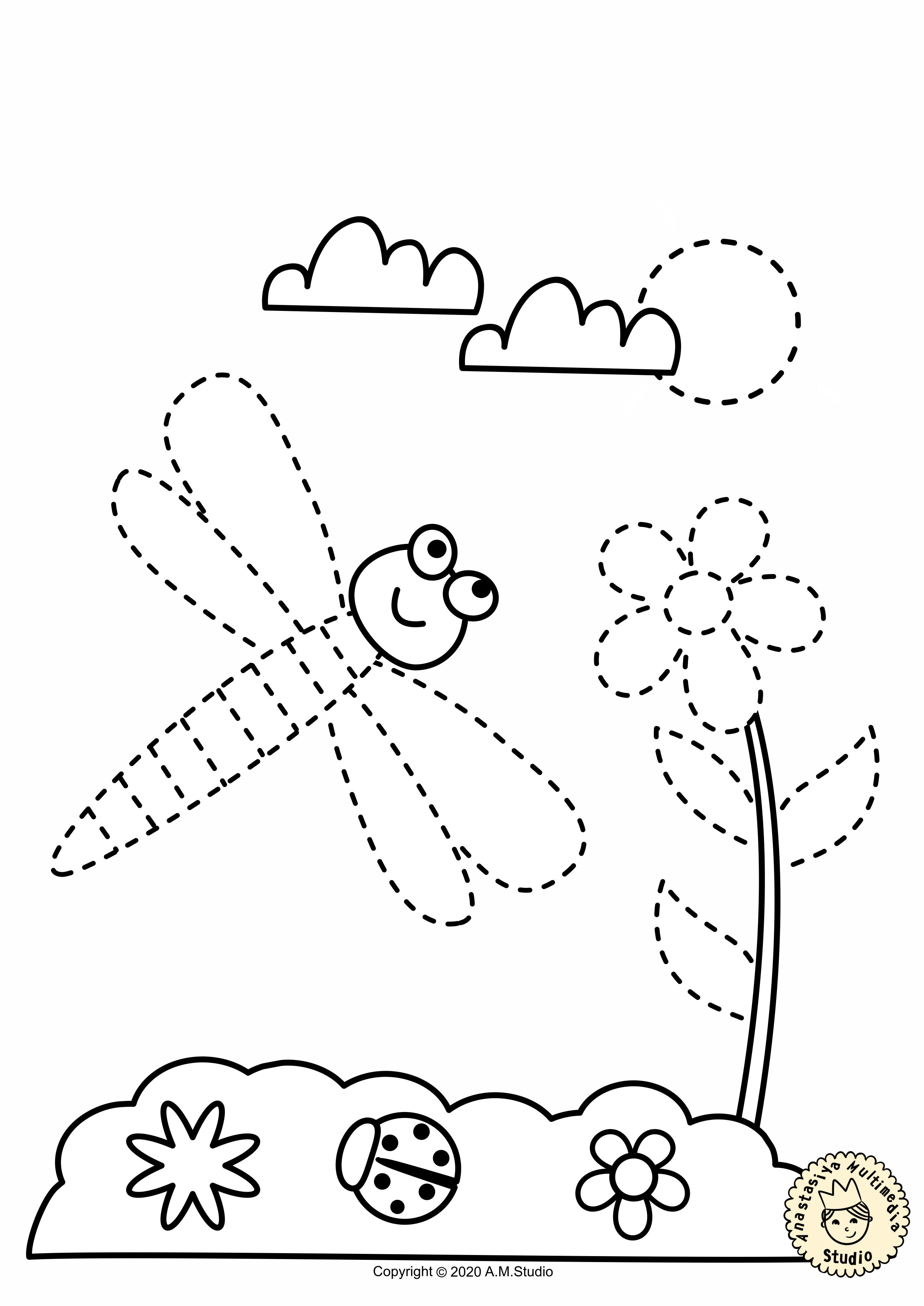 Free picture tracing activities coloring sheets pre