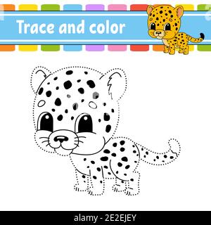 Jaguar coloring page isolated for kids stock vector image art