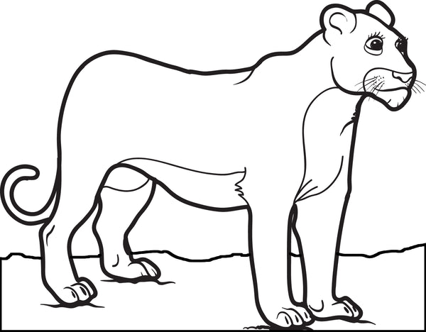 Printable female lion coloring page for kids â