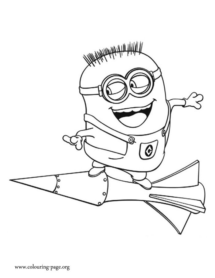 Colorful minions coloring page