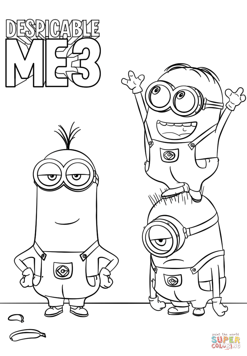 Despicable me minions coloring page free printable coloring pages