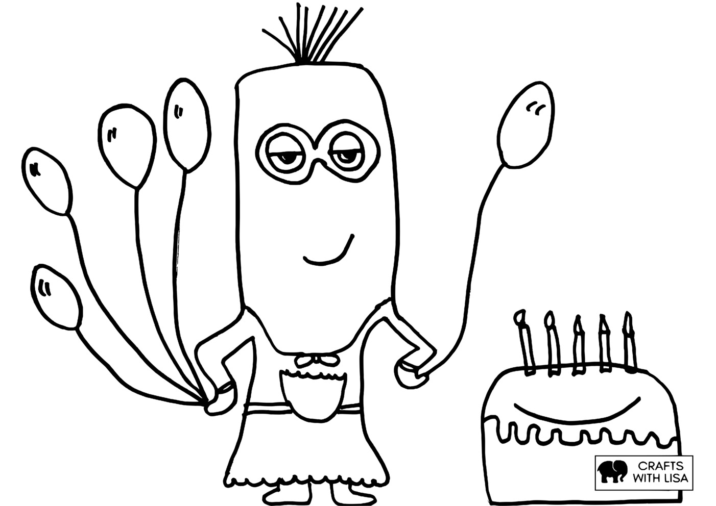 Minion birthday coloring page