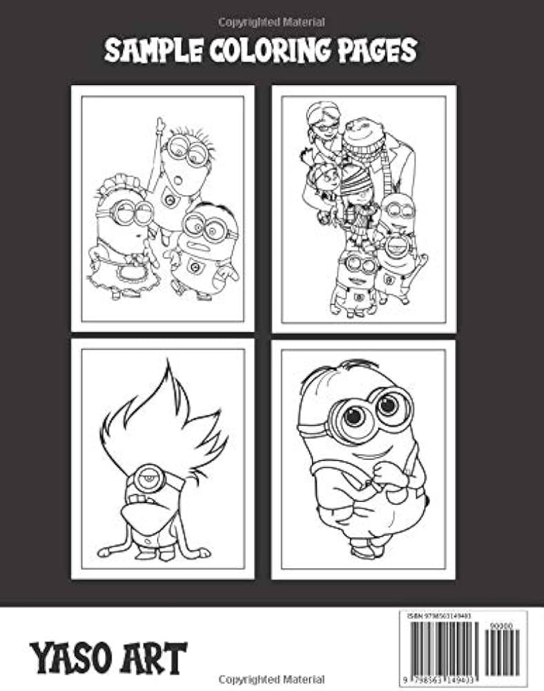 Minions coloring book giant fun pages with premium outline images with easy