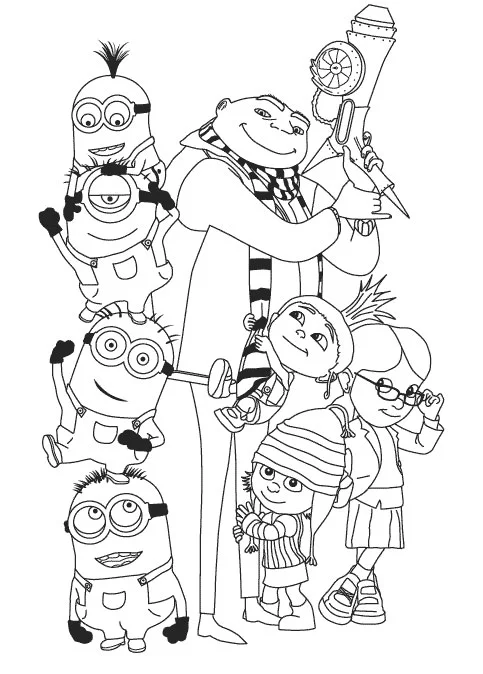 Despicable me and minions free printable coloring pages