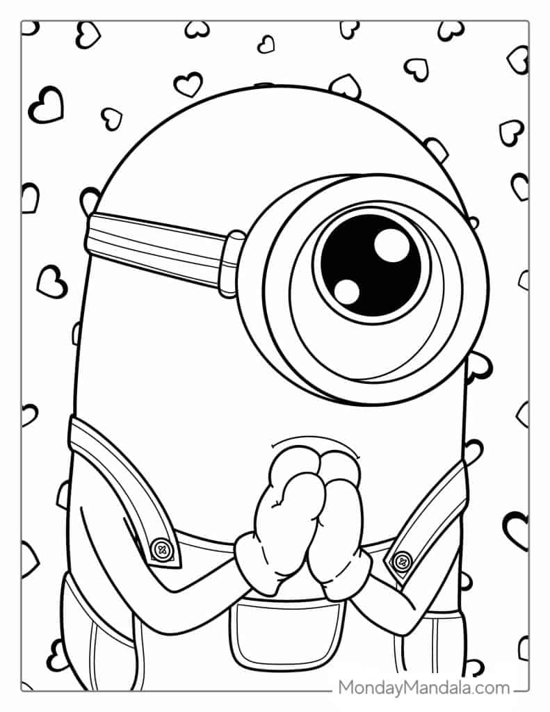 Minion coloring pages free pdf printables