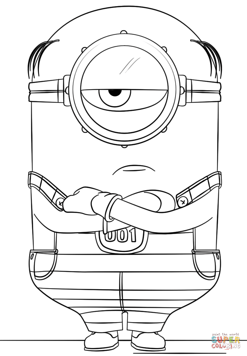 Minion mel from despicable me coloring page free printable coloring pages