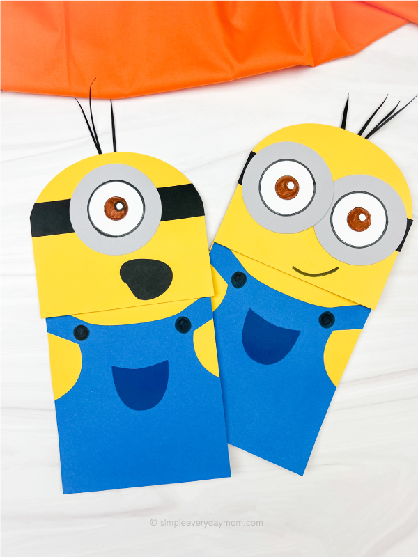 Minion paper bag puppet craft free template