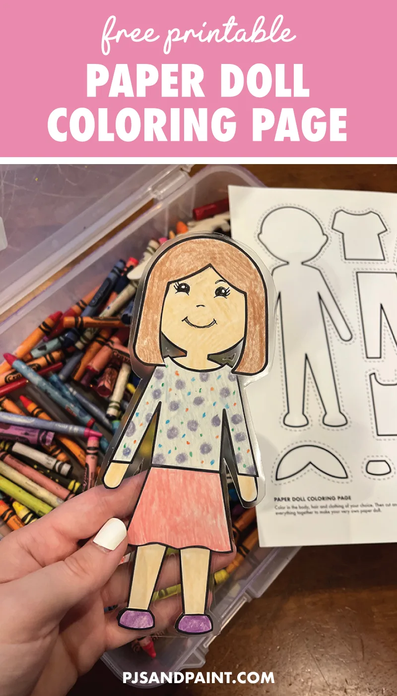 Free printable paper doll coloring page