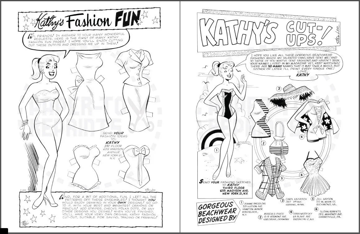 Assorted vintage ics paper doll coloring pages