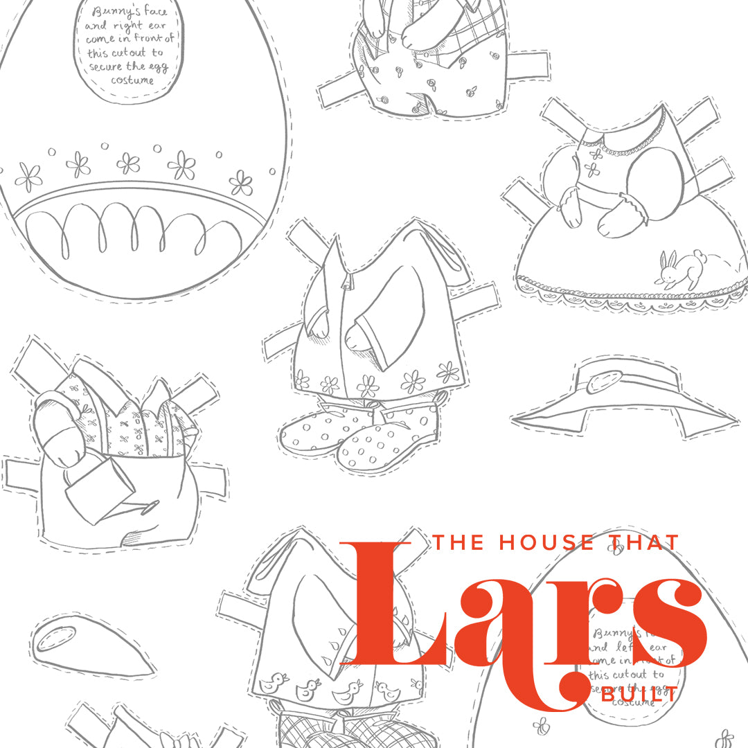 Easter bunny paper dolls coloring page set pdf printable â the house that lars built