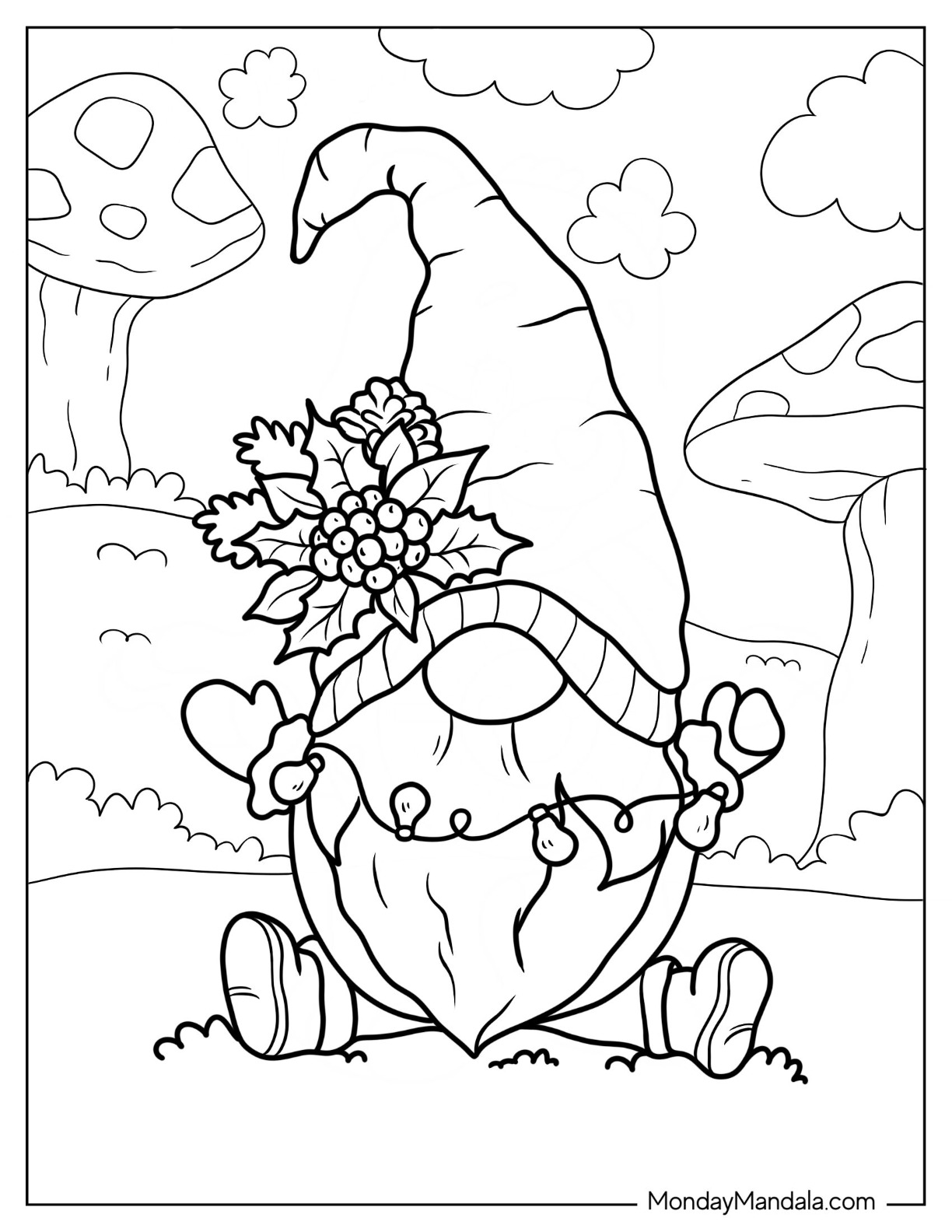 Gnome coloring pages free pdf printables