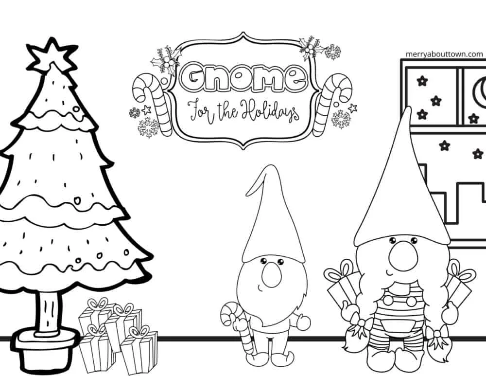 Free gnome coloring sheets