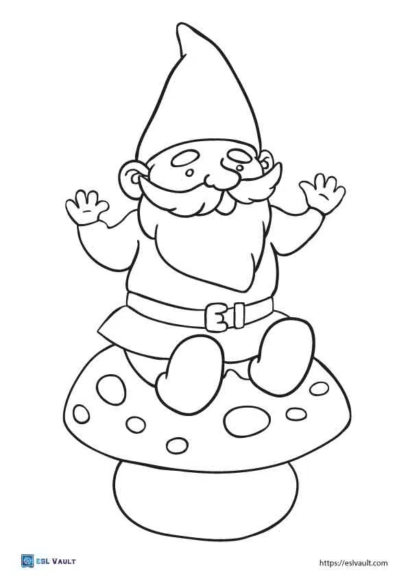 Free gnome coloring pages