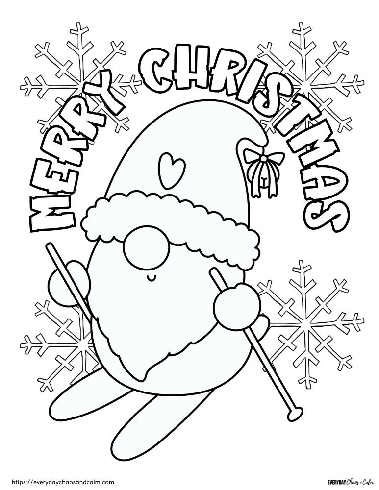 Free christmas gnome coloring pages