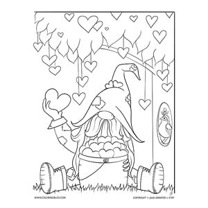 Download fun gnome coloring pages for adults and kids