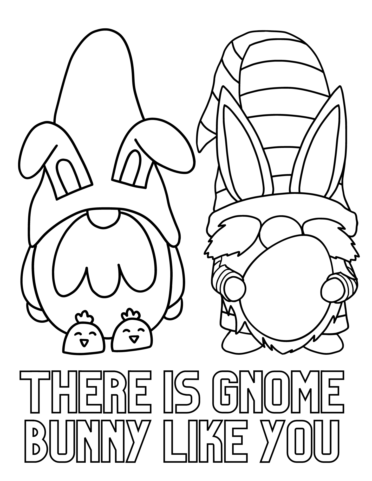 Free printable easter gnomes coloring pages for kids and adults