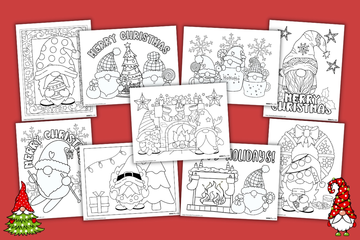 Free christmas gnome coloring pages