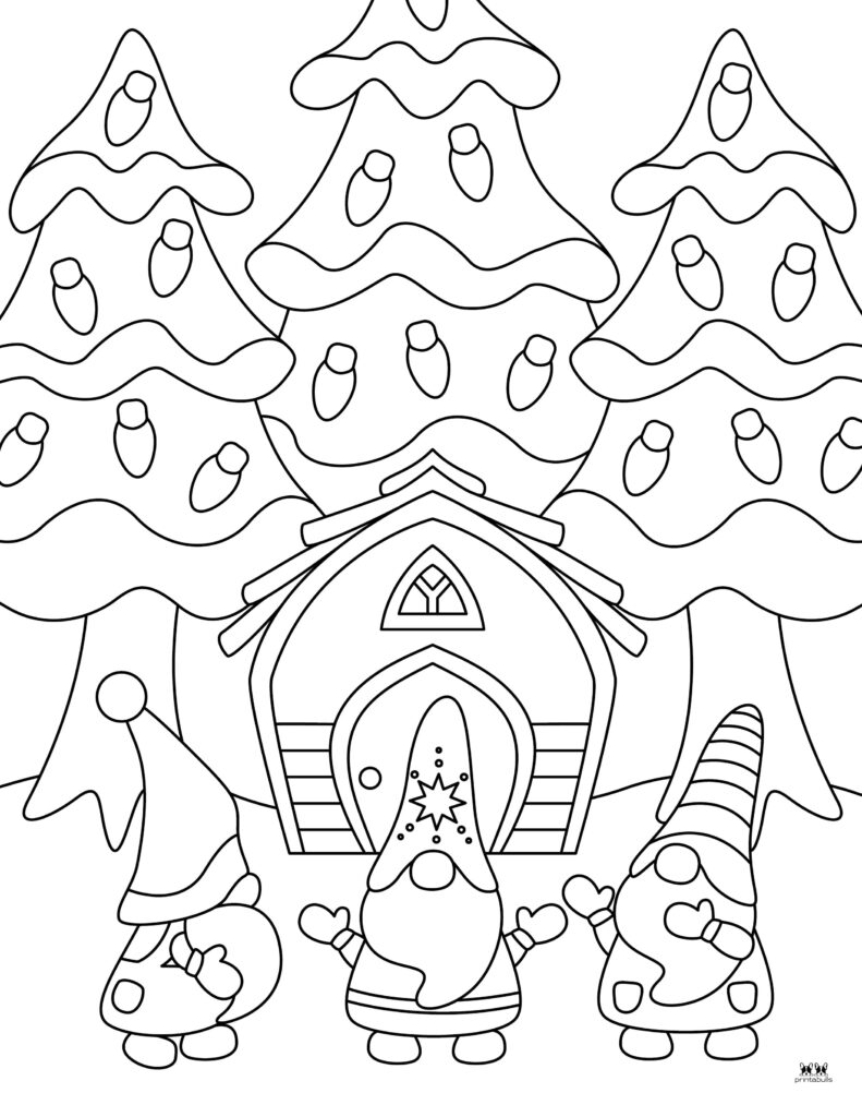 Christmas gnome coloring pages
