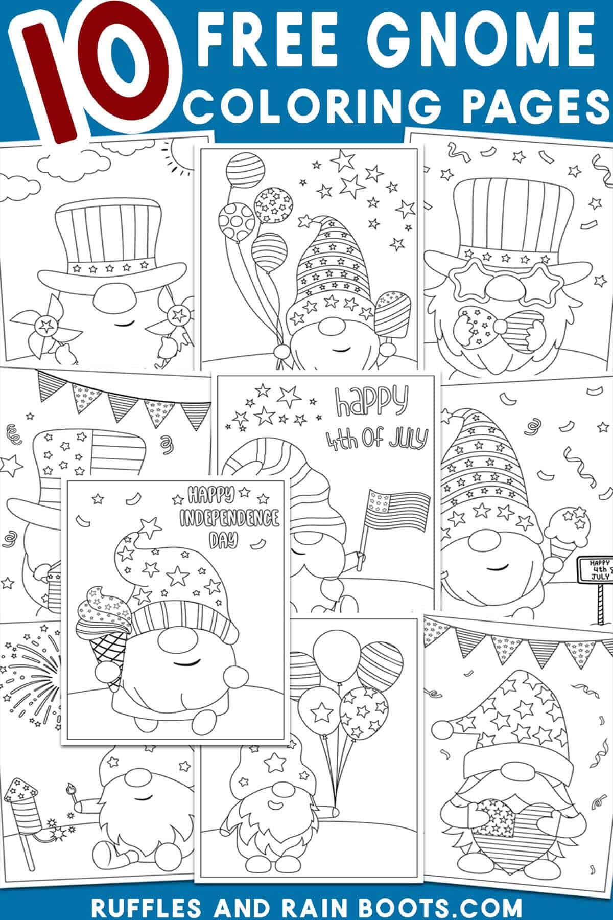 Gnome coloring pages both printable and digital