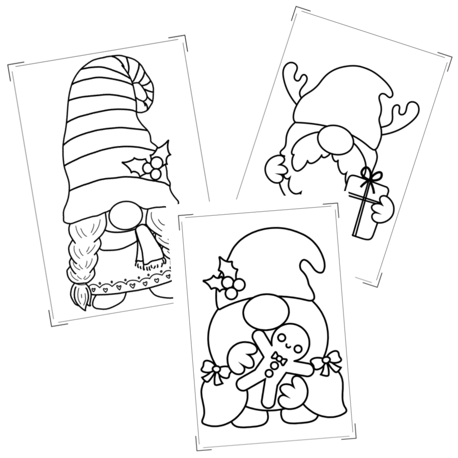 Free christmas gnome coloring book