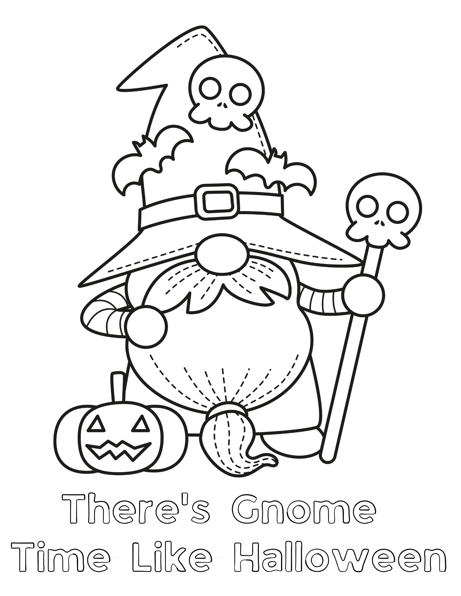 Free printable fall gnomes coloring pages for kids and adults