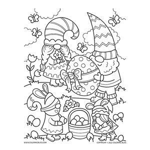Download fun gnome coloring pages for adults and kids