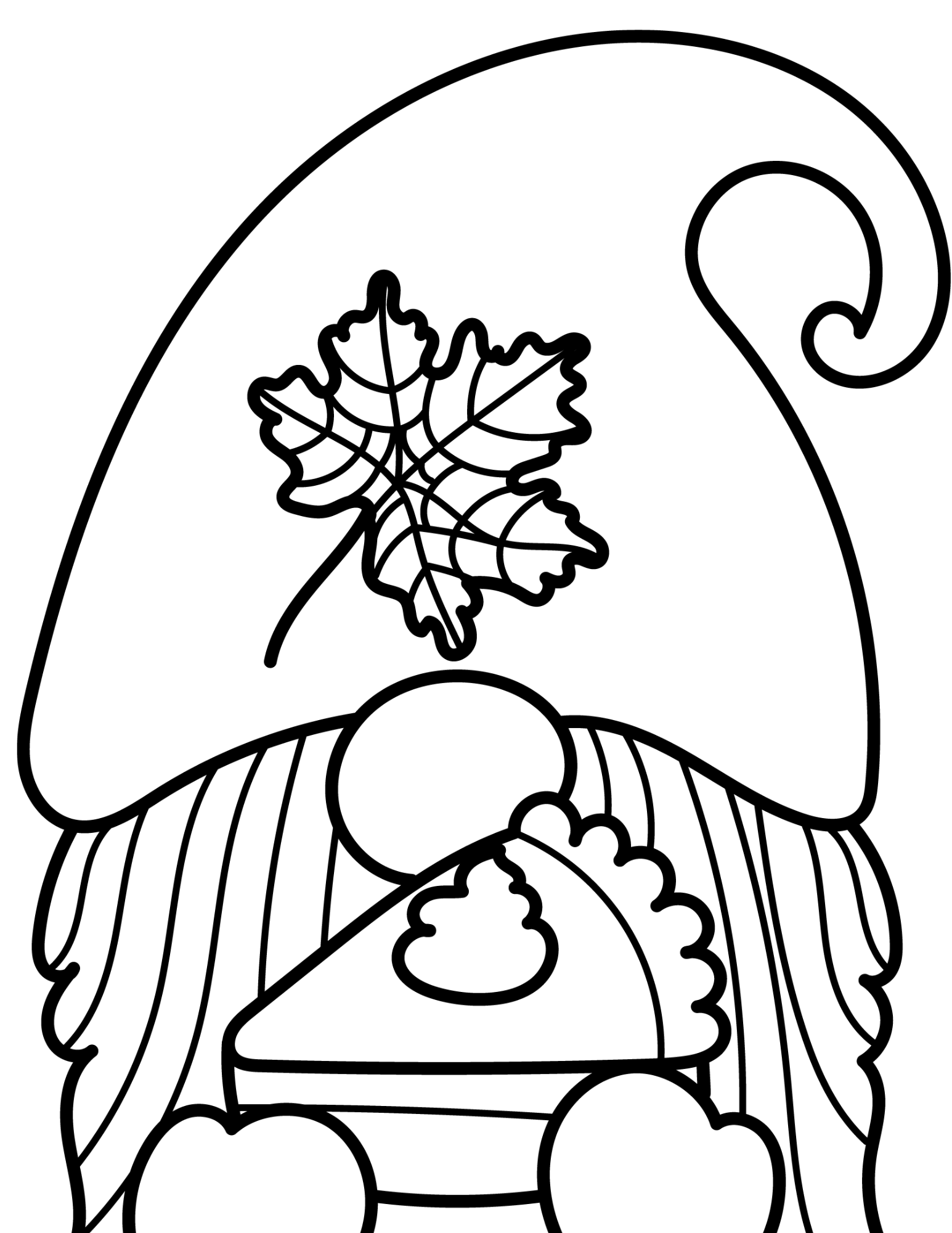 Free printable fall gnomes coloring pages for kids and adults