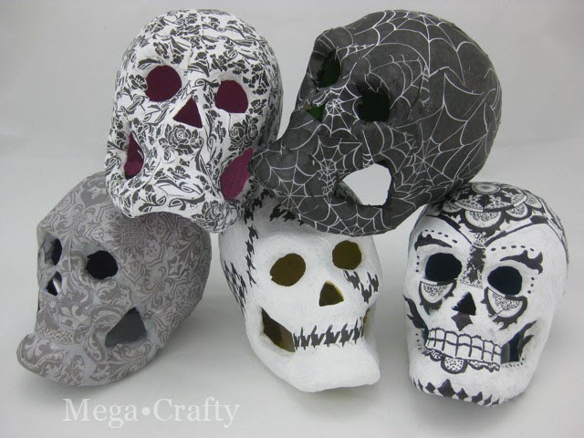 Megaâcrafty scrapbook paper covered skulls