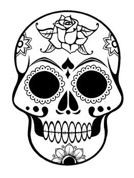 Sugar skull template sugar skull coloring page dia de los muertos art pagine da colorare mandala teschi disegno teschio