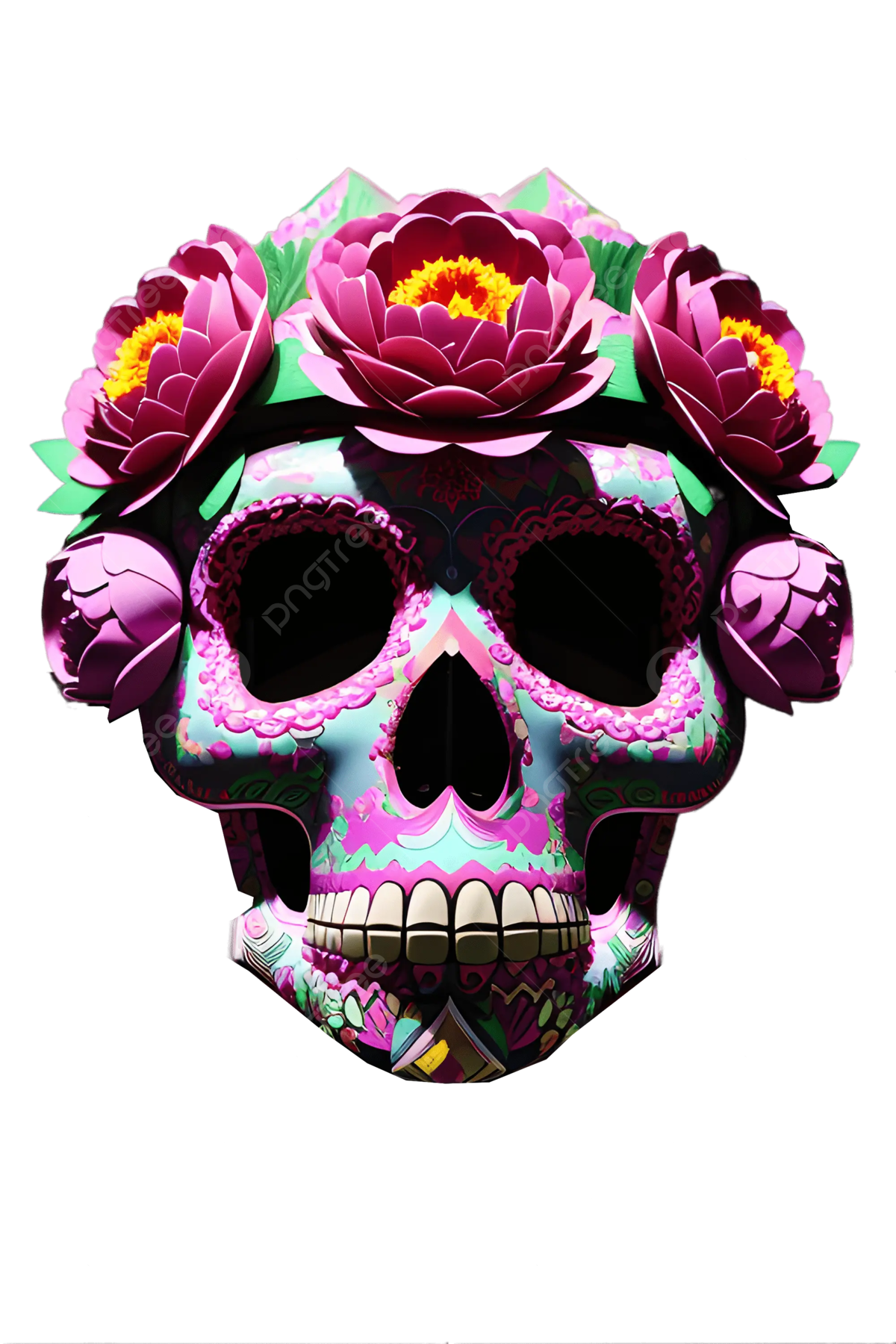 Day of the dead paper mache d mask day of the dead paper mache skull day of the dead skull png transparent clipart image and psd file for free download